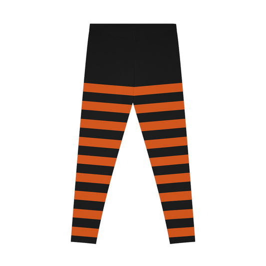 NEXTGRADE, Halloween Striped Leggings, Comfortable Workout Gear, Trendy Fashion, Fall Apparel, Perfect for Cozy Nights
