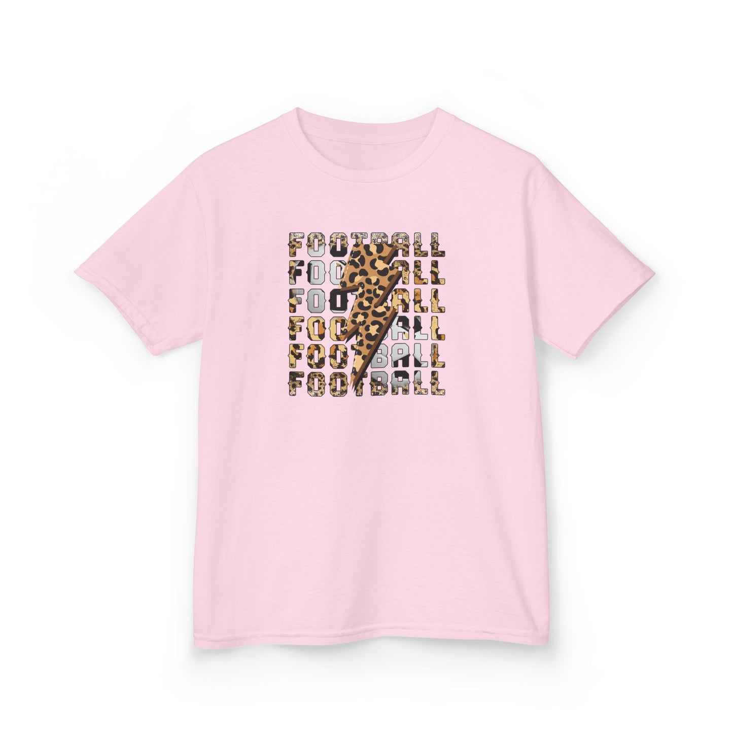 Leopard Lightning Football Kids T-Shirt, Youth Football Graphic Tee, Bold Game Day Shirt for Boys and Girls, Football world Cup  2026 shirt