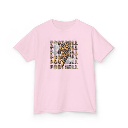 Leopard Lightning Football Kids T-Shirt, Youth Football Graphic Tee, Bold Game Day Shirt for Boys and Girls, Football world Cup  2026 shirt