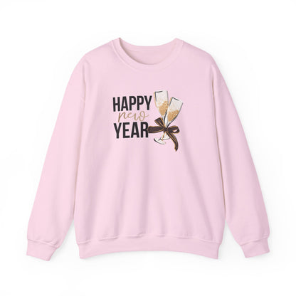Happy New Year Sweatshirt | Champagne Toast Crewneck | New Year's Eve Party Shirt | Festive Winter Sweater | Cozy NYE Gift for Women Men
