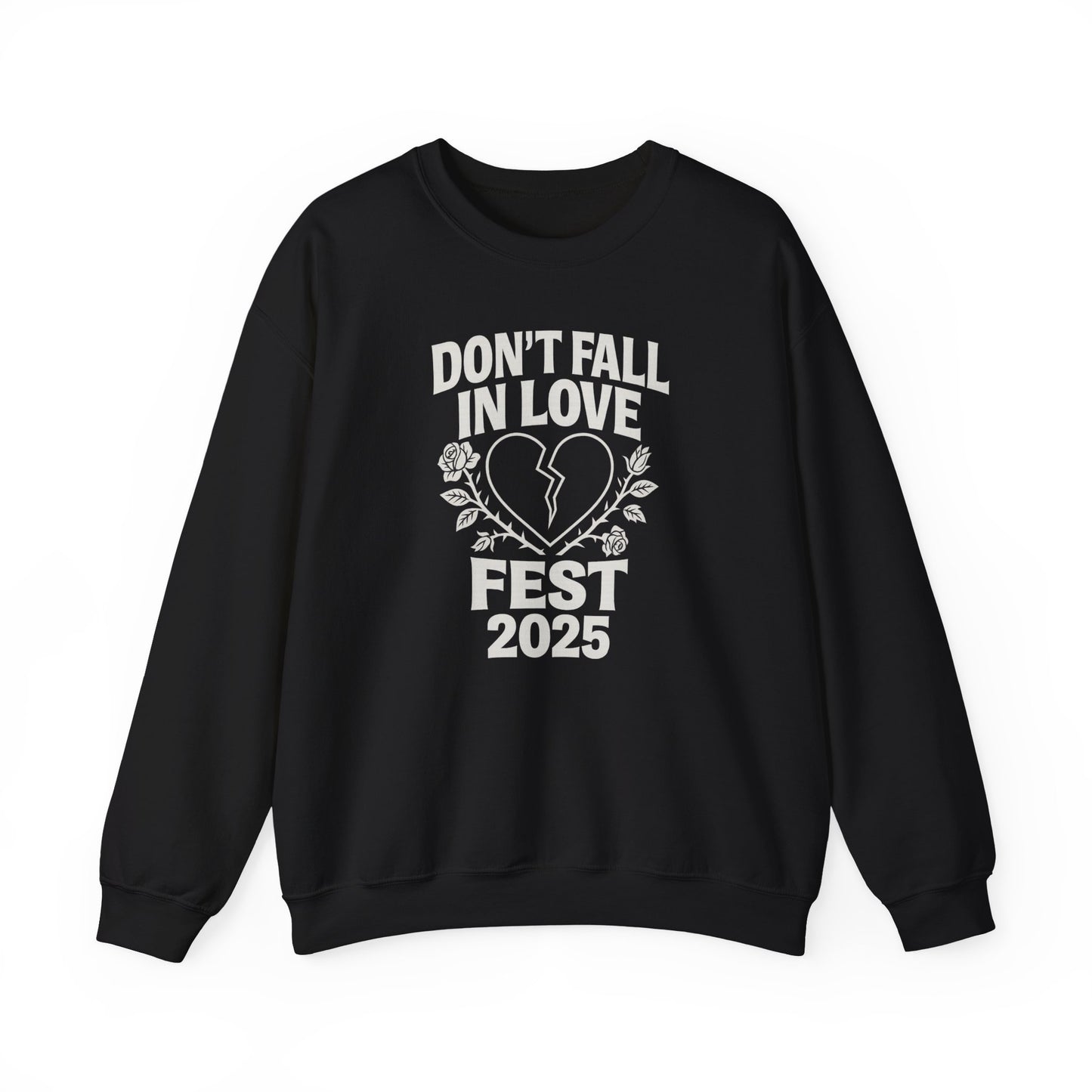 Don't Fall in Love Fest 2025 Sweatshirt, Broken Heart Floral Crewneck, Anti Love Sweater, Festival Aesthetic Pullover, Valentines Gift
