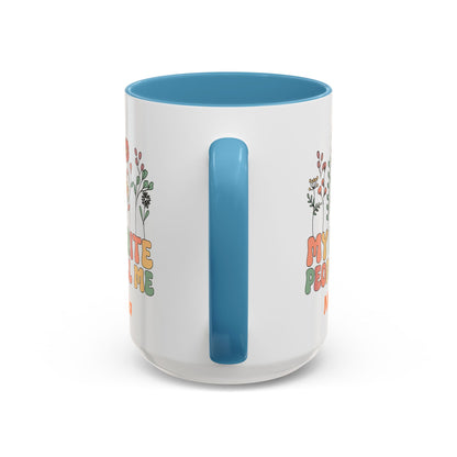 Personalized Floral Accent Mug, My Favorite People Call Me Coffee Cup, Perfect Gift for Friends, Family, Birthdays, Home Décor