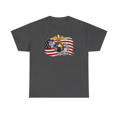 US Marine Corps 250th Anniversary T-Shirt Eagle, Globe Anchor with American Flag (1776-2026)