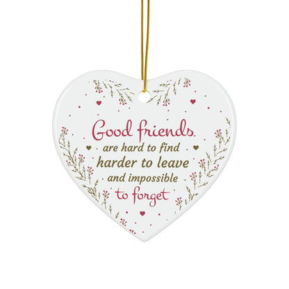 Good Friends Heart Ornament, Personalized Christmas Tree Decoration for Best Friends, Sisters, Coworkers, Custom Gift Keepsake for Holidays