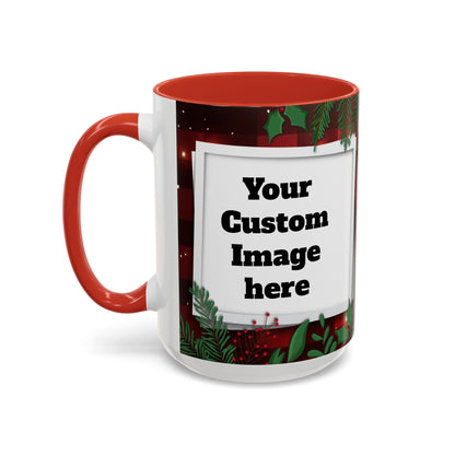 Personalized  Merry Christmas Accent Coffee Mug, Holiday Gift, Xmas Decor, Festive Beverage Cup, Custom Holiday Mug