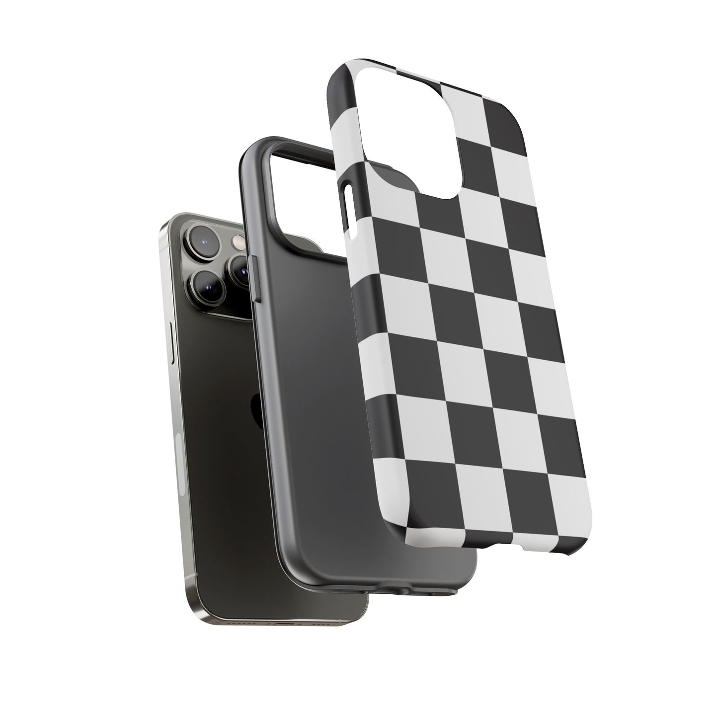 Black and White Checker iPhone Case, Stylish iPhone Cover for Teens, Holiday Gift, Unique Mobile Accessories, Tough Protection