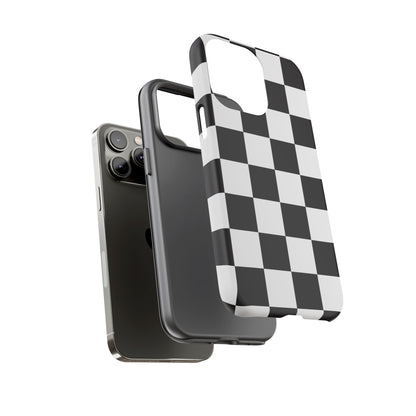 Black and White Checker iPhone Case, Stylish iPhone Cover for Teens, Holiday Gift, Unique Mobile Accessories, Tough Protection