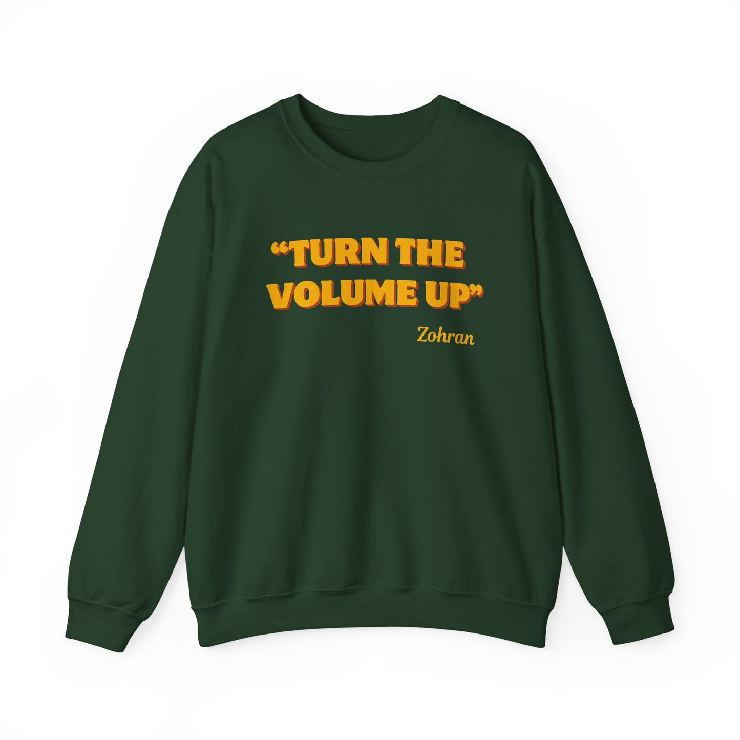 Turn the Volume Up Sweatshirt, Retro Music Quote Crewneck, Minimal Yellow Text Pullover, Cozy Gift for Musicians & Creatives