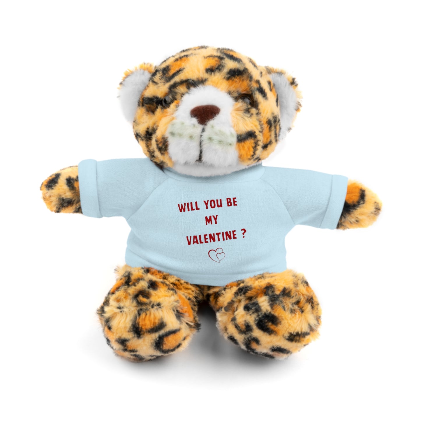 Will You Be My Valentine ? Teddy Bear, Plush Animal with T-Shirt, Cute Valentine's Day Gift, Stuffed Bear for Kids or Love