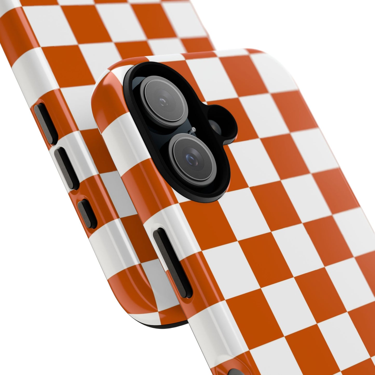 Checkered Phone Case, Checkered Phone Case - iPhone 17 16 15 14 13 12 11 Pro Max  - Trendy Black and Brown Checkerboard
