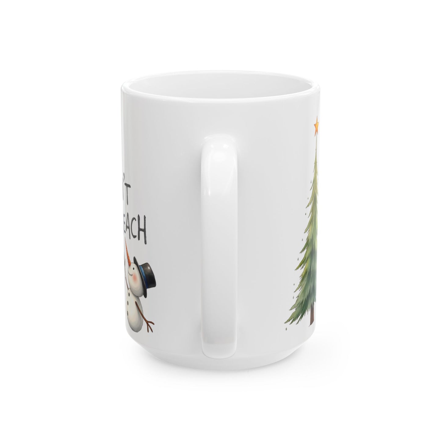 Personalized Holiday Ceramic Mug, Cute Snowman and Christmas Tree Coffee Cup, Custom Gift for Christmas, Winter, Friends, Family
