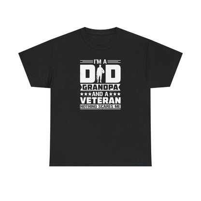 Funny Veteran Grandpa Cotton T-Shirt, Perfect Gift for Father's Day, Military Families, Memorial Day, Patriotic Shirt, Military Pride