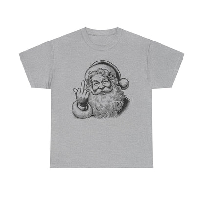 Funny Santa Heavy Cotton Tee, Christmas T-Shirt, Holiday Humor Top, Grumpy Santa Gift, Unisex Graphic Tee - Festive Santa Shirt, Christmas