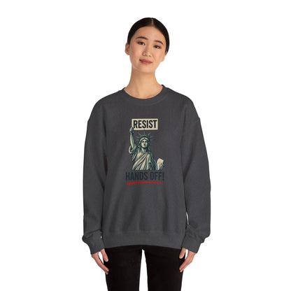 Statue of Liberty Resist Hands Off! Sweatshirt | Resist Hands Off Sweatshirt | Womens Rights Equality Sweater | Social Justice Activism Gift