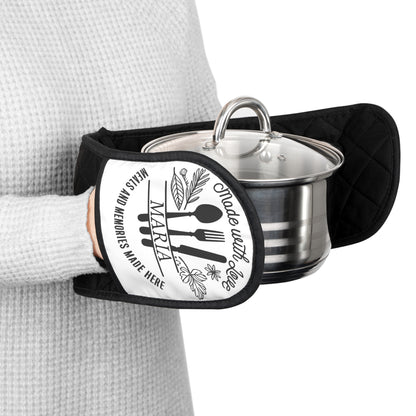 Kitchen Utensil Oven Mitts, Heat-Resistant Cooking Mitts, Slip-Resistant, Vintage Kitchen Gift