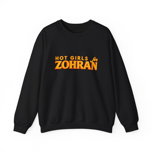 Hot Girls Zohran Crewneck Sweatshirt, Retro Orange Minimalist Graphic Pullover, Cozy Vintage City Style Gift, Mayor New York