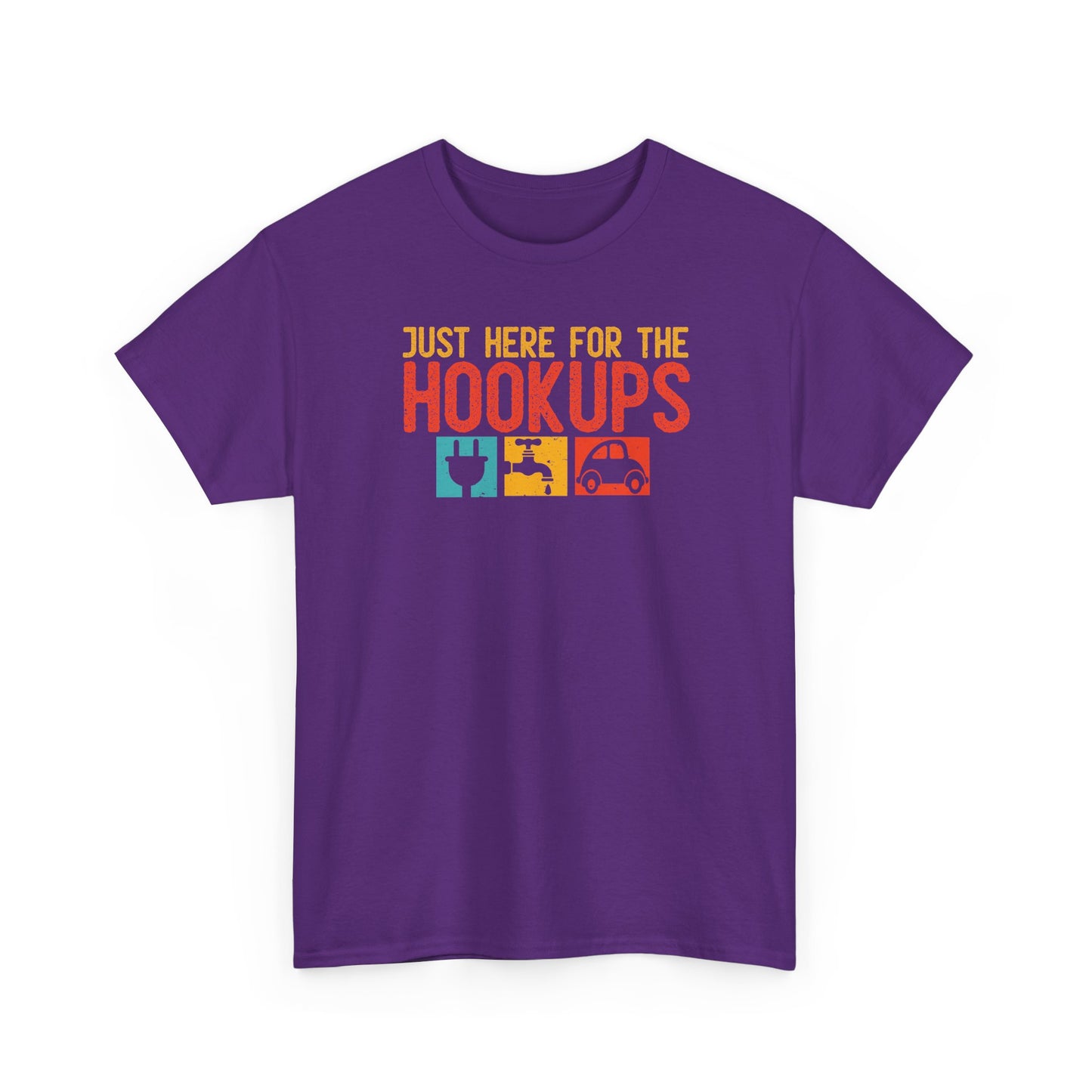 Just Here For The Hookups Shirt, Camping Fishing T-Shirt, Funny RV Camper Tee, Outdoors Graphic Tee, Campfire Gift for Men Women
