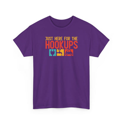 Just Here For The Hookups Shirt, Camping Fishing T-Shirt, Funny RV Camper Tee, Outdoors Graphic Tee, Campfire Gift for Men Women