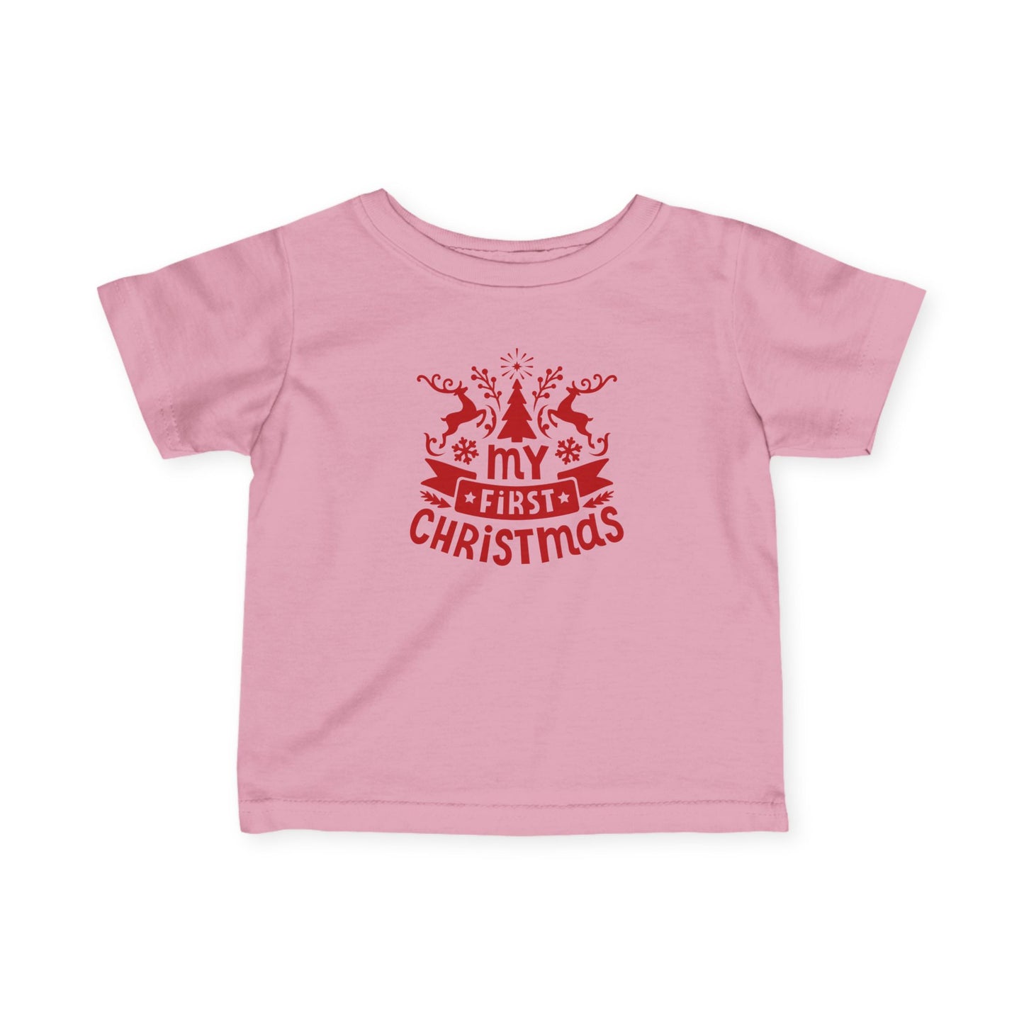 My First Christmas Infant Tee | Baby Christmas Shirt, Red Holiday Graphic | Baby T-Shirt | Baby First Christmas