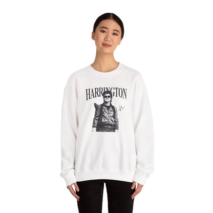 Harrington Portrait Crewneck Sweatshirt | Vintage Photo Graphic Pullover | Aesthetic Unisex Sweatshirt, Retro Streetwear Gift