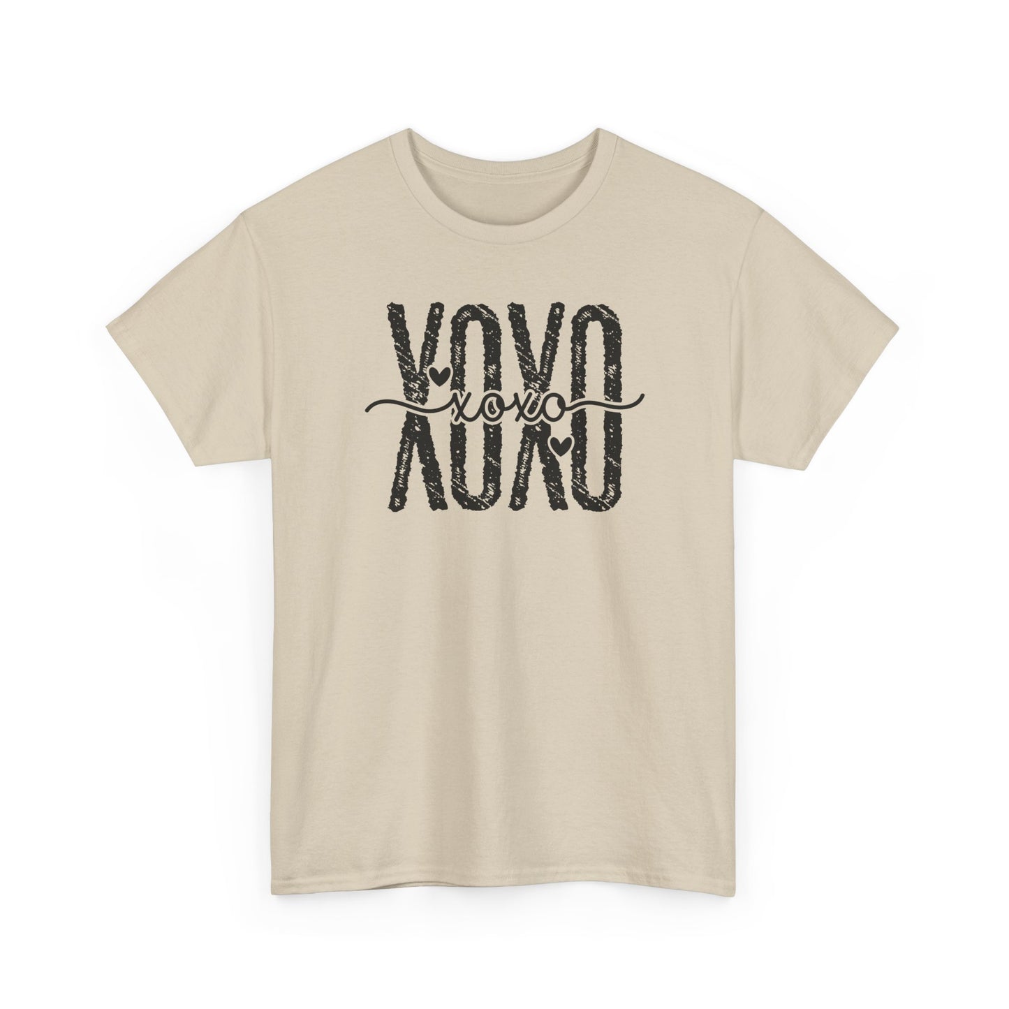 XOXO Distressed Text Tee, Vintage Hugs Kisses Shirt, Retro Valentine T-Shirt, Soft Cotton Graphic Top, Cute Gift for Her, Casual Outfit Tee