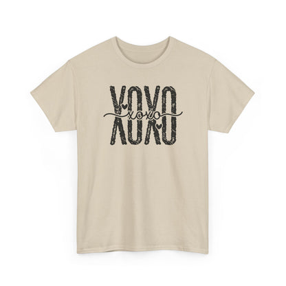 XOXO Distressed Text Tee, Vintage Hugs Kisses Shirt, Retro Valentine T-Shirt, Soft Cotton Graphic Top, Cute Gift for Her, Casual Outfit Tee