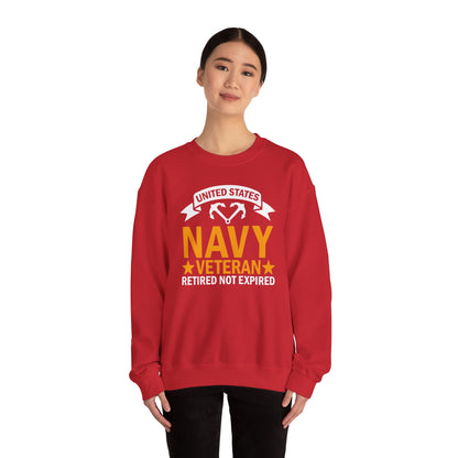 Navy Veteran Crewneck Sweatshirt, Military Pride Sweater,  Gift for Veterans, Retirement Gift, Casual Comfort Wear, Gift for mom
