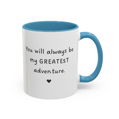 You're My Greatest Adventure Coffee Cup, Custom Line Drawing Couple Mug, Anniversary Gift For Husband Wife, Engagement Gift, Valentine's Day