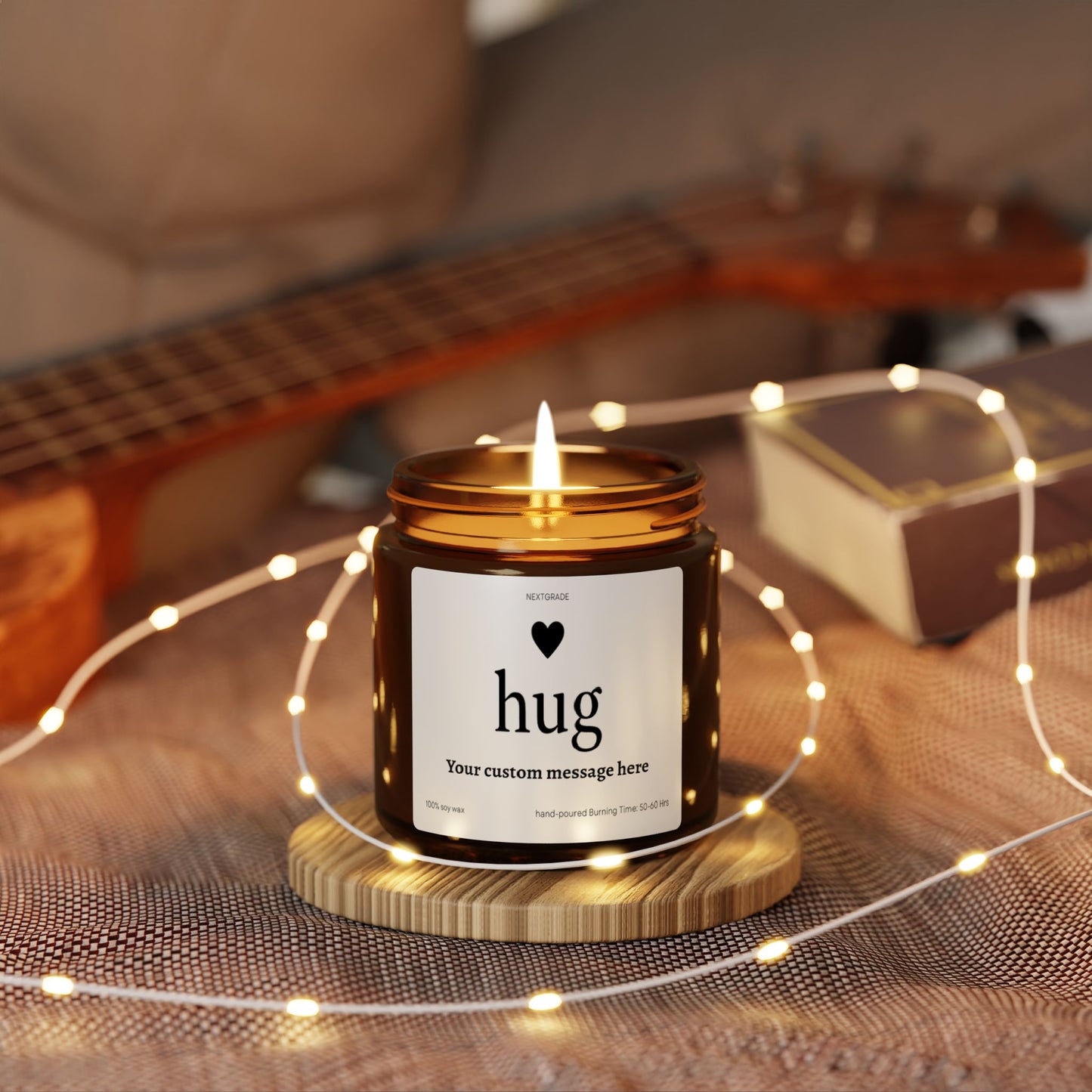 Custom Scented Soy Candle, Personalized Gift for Relaxation, Send a Hug Candle, Home Decor, Birthdays, Special Occasions, Self-Care