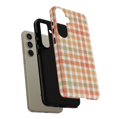 Boho Checkered Phone Case | Neutral Aesthetic Plaid Case | Retro Minimalist Check Design | iPhone Cover | Samsung Cover