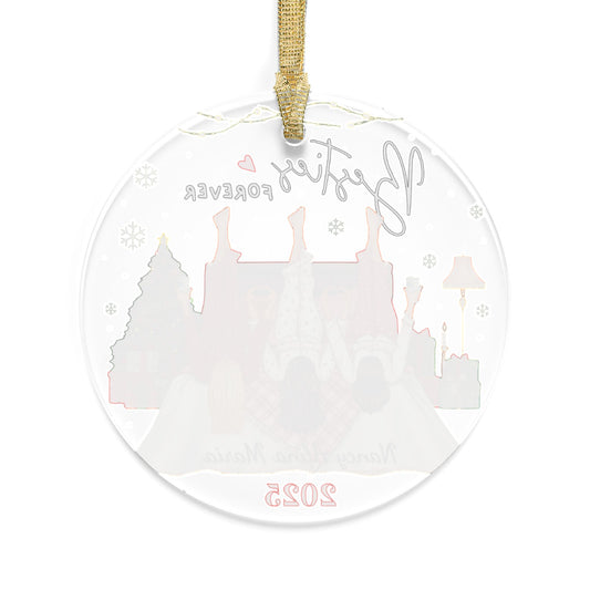 Besties Forever Girls Christmas Ornament, Personalized 2025 Acrylic Ornament, Custom Best Friends Gift, Holiday Pajama Party Decor
