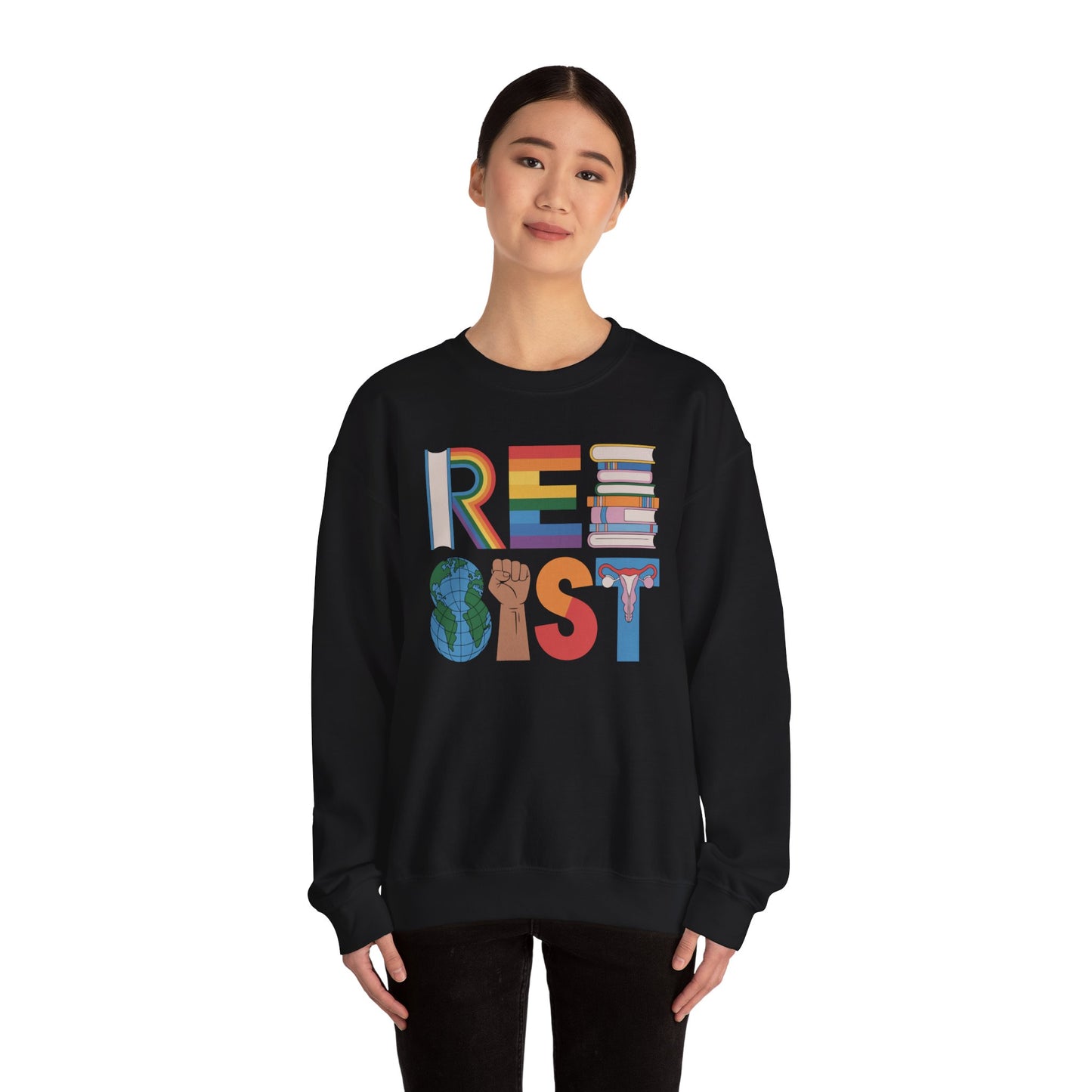RESIST letter art Sweatshirt | RESIST Equality Sweatshirt | Feminist LGBTQ Pride Pullover | Social Justice Sweater | Empowerment Gift