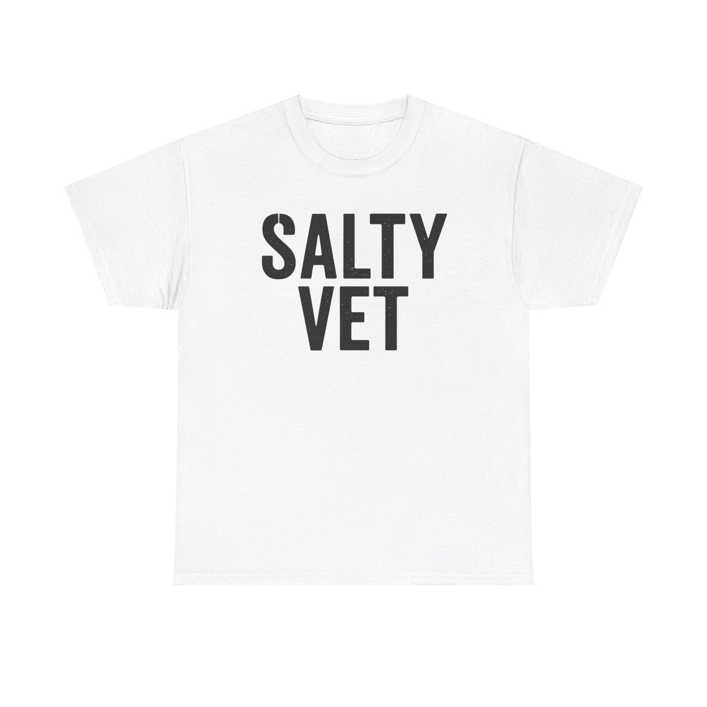 Salty Vet Unisex Heavy Cotton Tee, Funny Gift For Veteran, Casual Shirt, Animal Lover Apparel, Unique Gift for Veterinarians