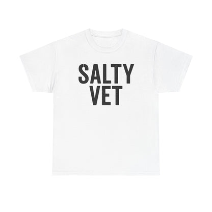 Salty Vet Unisex Heavy Cotton Tee, Funny Gift For Veteran, Casual Shirt, Animal Lover Apparel, Unique Gift for Veterinarians
