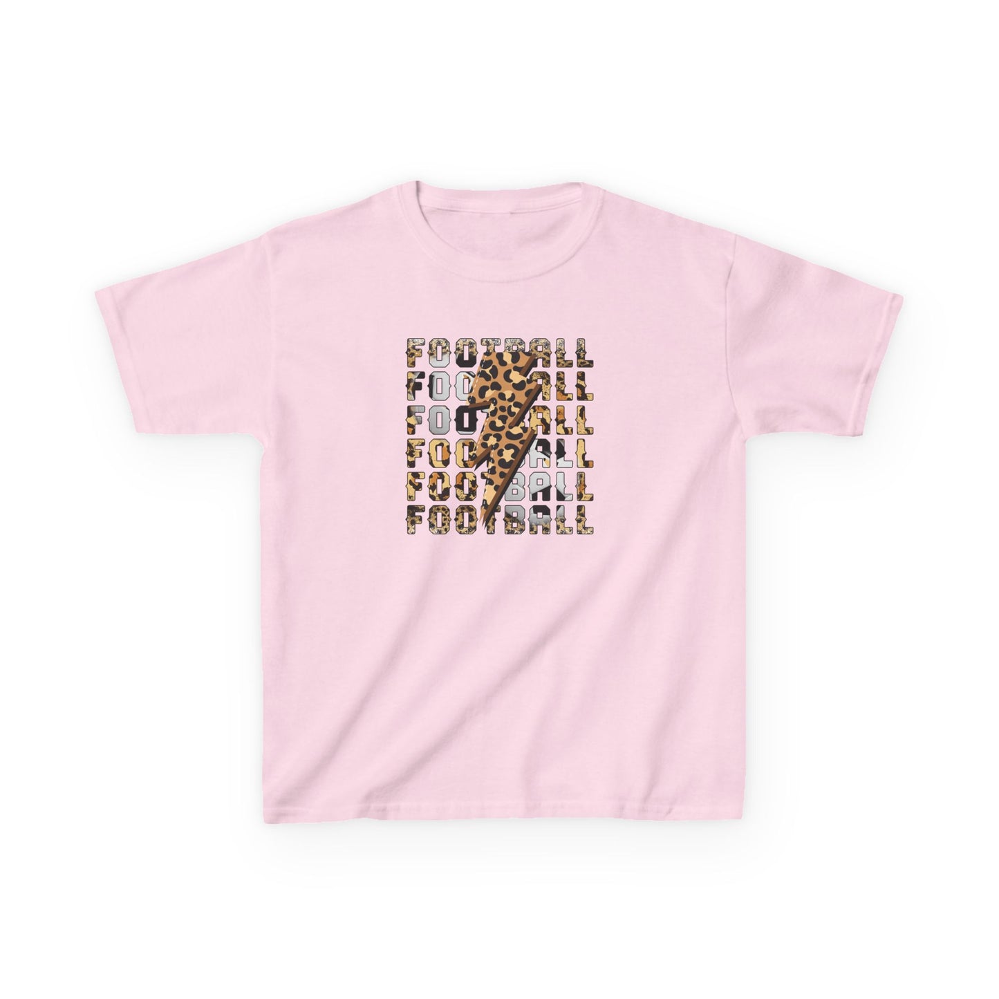 Leopard Lightning Football Kids T-Shirt, Youth Football Graphic Tee, Bold Game Day Shirt for Boys and Girls, Football world Cup  2026 shirt