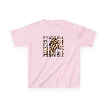 Leopard Lightning Football Kids T-Shirt, Youth Football Graphic Tee, Bold Game Day Shirt for Boys and Girls, Football world Cup  2026 shirt