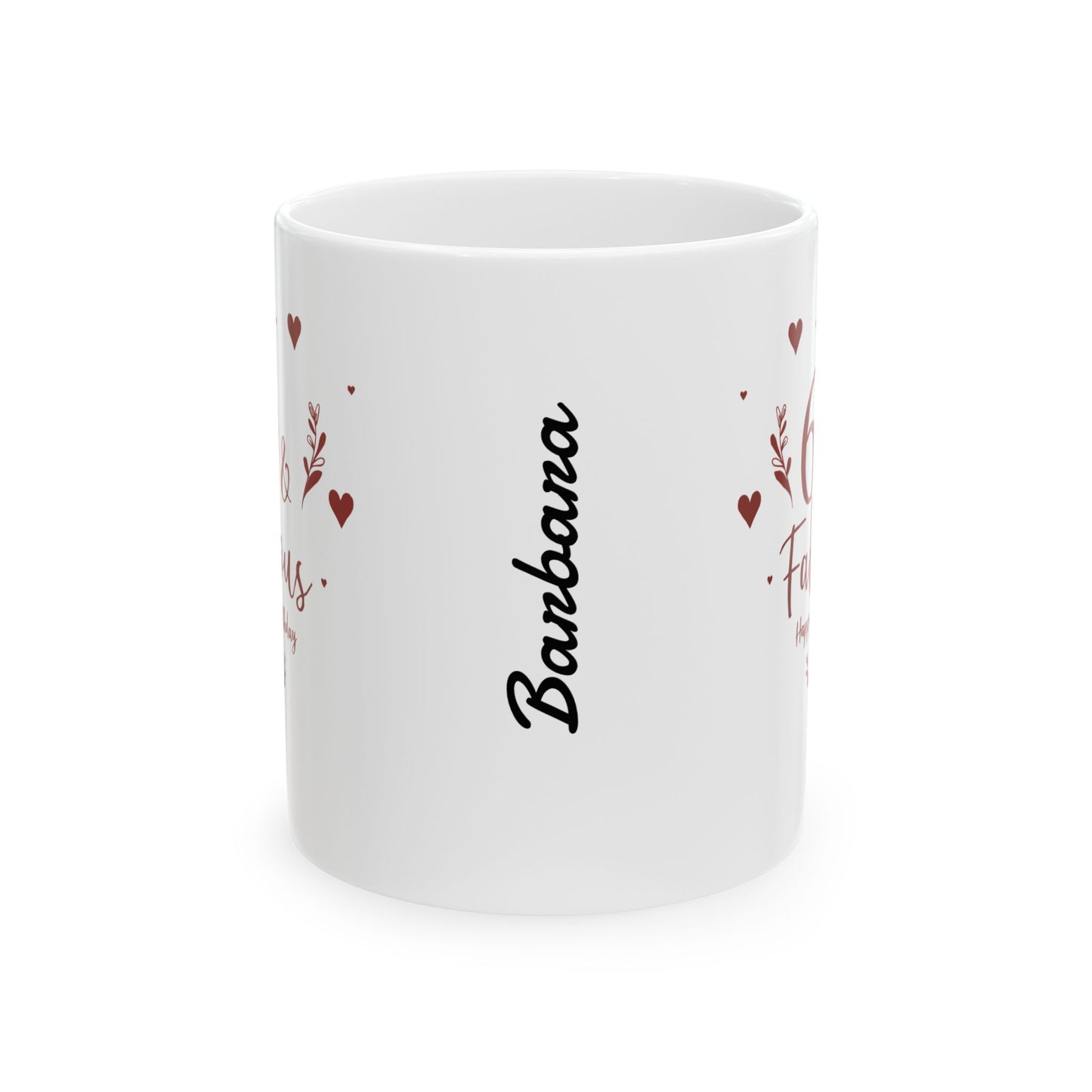 Personalized Fabulous 60th Birthday Ceramic Mug, Perfect Gift for Milestone Celebrations, Mug for Wife, Fun Coffee Mug, Birthday Gift
