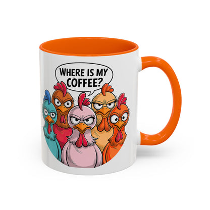 Where Is My Coffee? Chicken Trio Mug | Accent Coffee Mug | Mug for Coffee Lovers | Gift for Coworkers, Friends, and Family