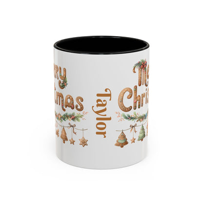 Personalized Christmas Cheer Coffee Mug, Holiday Gift, Festive Drinkware, Seasonal Decor, Cute Mug, Joyful Holiday Memento