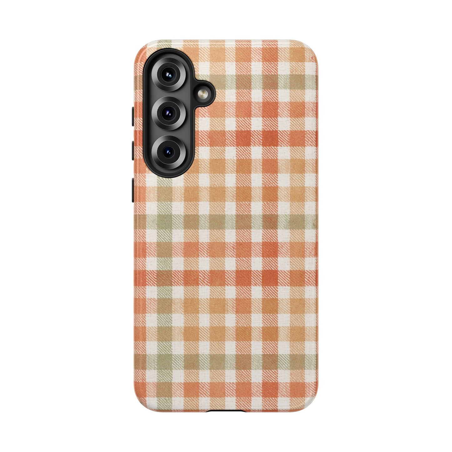 Boho Checkered Phone Case | Neutral Aesthetic Plaid Case | Retro Minimalist Check Design | iPhone Cover | Samsung Cover