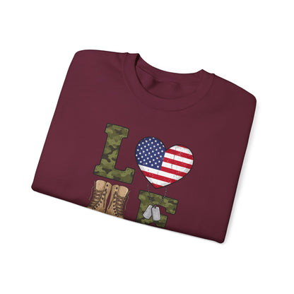 Love Our Veterans sweatshirt | Gift For Veteran | Veteran Sweatshirt | Gift For Dad | military boots American flag camouflage