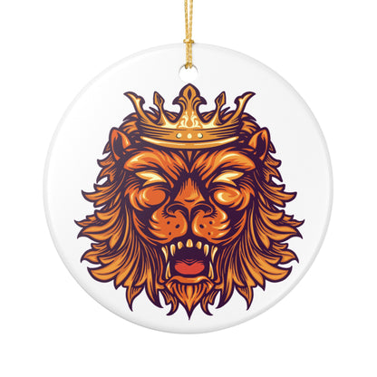 Ceramic Ornament, Majestic Lion King of the Jungle Home Decor, Lion Lover Gift, Holiday Decoration, Unique Wall Hanging, Ceramic Decoration