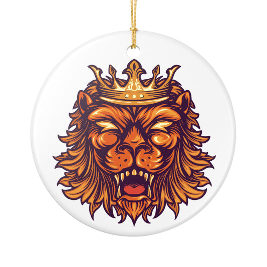 Ceramic Ornament, Majestic Lion King of the Jungle Home Decor, Lion Lover Gift, Holiday Decoration, Unique Wall Hanging, Ceramic Decoration