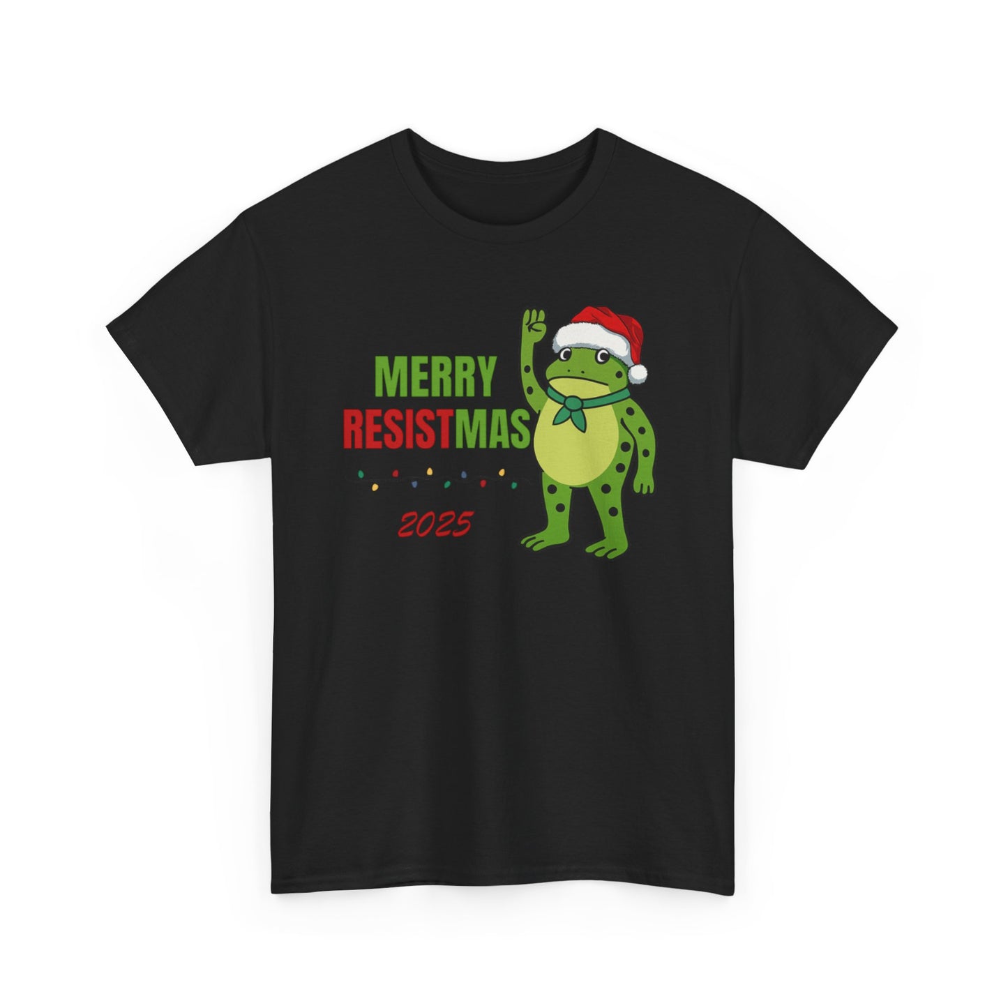 Merry Resistmas 2025 Tee, Funny Holiday T-Shirt, Christmas Gift, Unisex Cotton Top, Trendy Party Apparel, 2025 Celebratory Wear