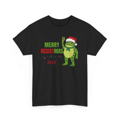 Merry Resistmas 2025 Tee, Funny Holiday T-Shirt, Christmas Gift, Unisex Cotton Top, Trendy Party Apparel, 2025 Celebratory Wear
