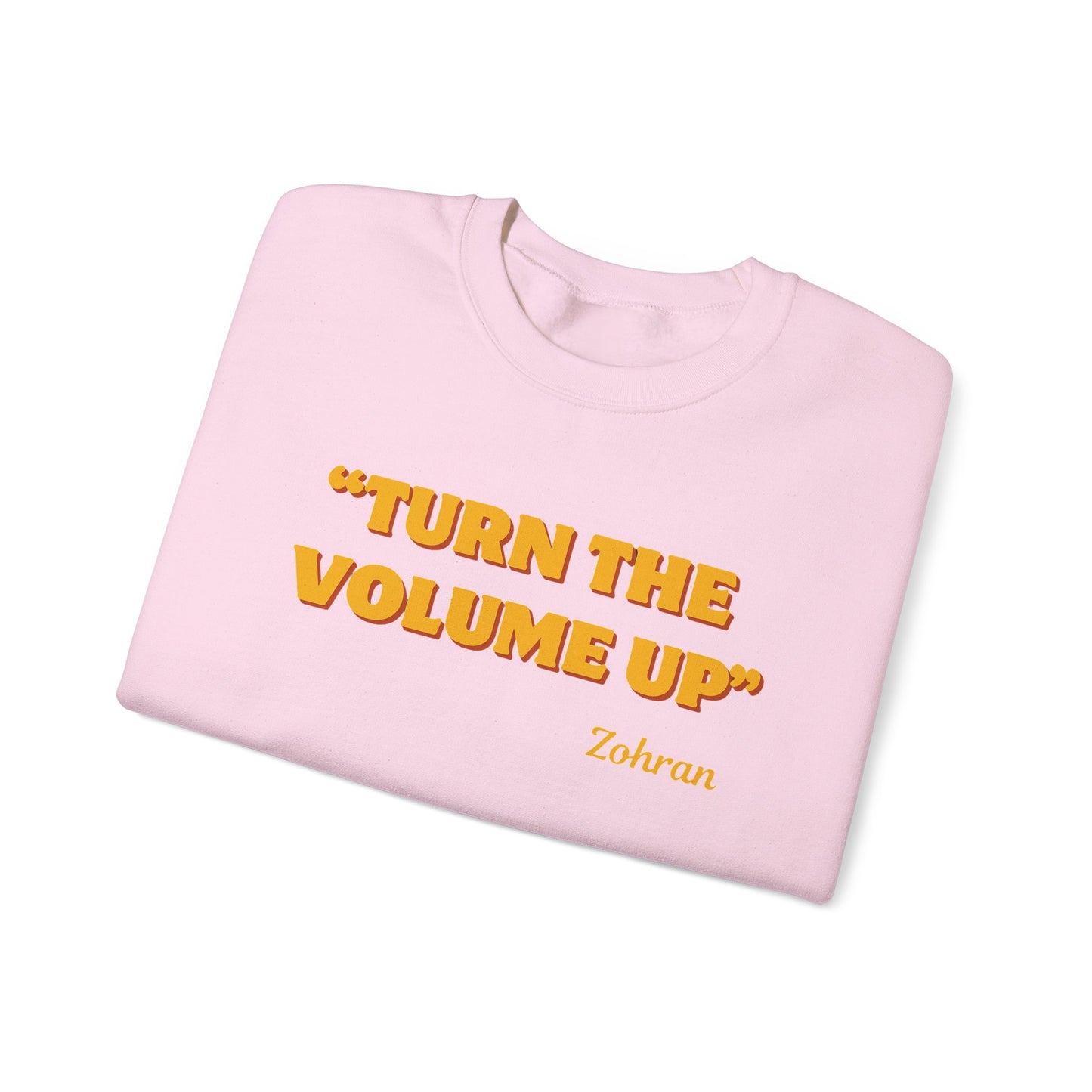Turn the Volume Up Sweatshirt, Retro Music Quote Crewneck, Minimal Yellow Text Pullover, Cozy Gift for Musicians & Creatives