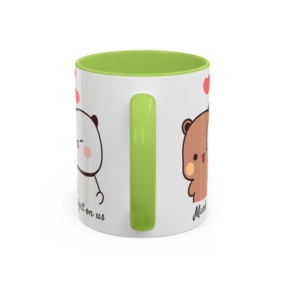 Personalized Dudu Bubu Mug | Cute Bear Coffee Cup | Color Handle Mug | Birthday Christmas Gift | Funny Mug for Her Him Valentine Gift