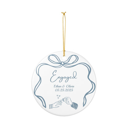 First Christmas Engaged Ornament, Personalized Engagement Gift for Couples, Custom Engagement Christmas Keepsake, Engaged Christmas Ornament