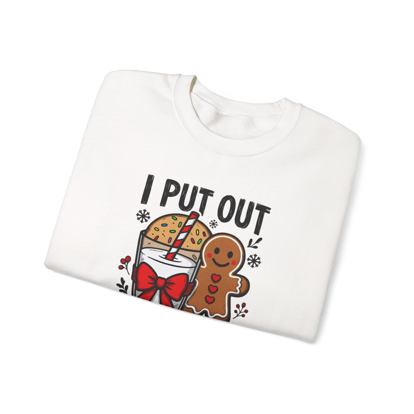 I Put Out For Santa Sweatshirt, Funny Christmas Crewneck, Cookies & Milk Holiday Sweater, Gingerbread Shirt, Xmas Party Sweatshirt
