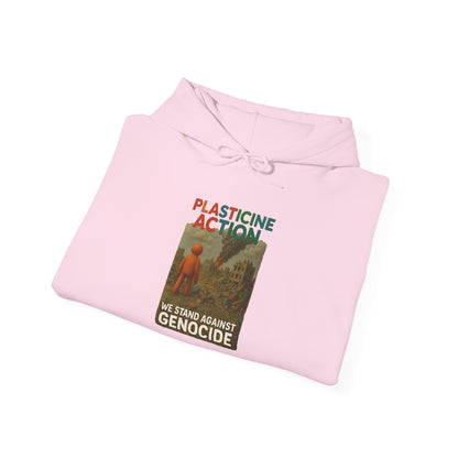 PLASTICINE ACTION Hoodie Palestine Anti Genocide hoodie Clay Art Gaza Protest Tee Human Rights Activist Gift Handmade Style Human Billboard